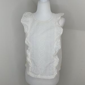 Madewell white eyelet sleeveless top size M